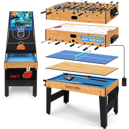 48" 6-in-1 Game Table, Space-Saving MDF, Indoor/Outdoor Use