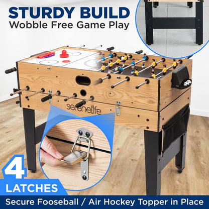 48" 6-in-1 Game Table, Space-Saving MDF, Indoor/Outdoor Use