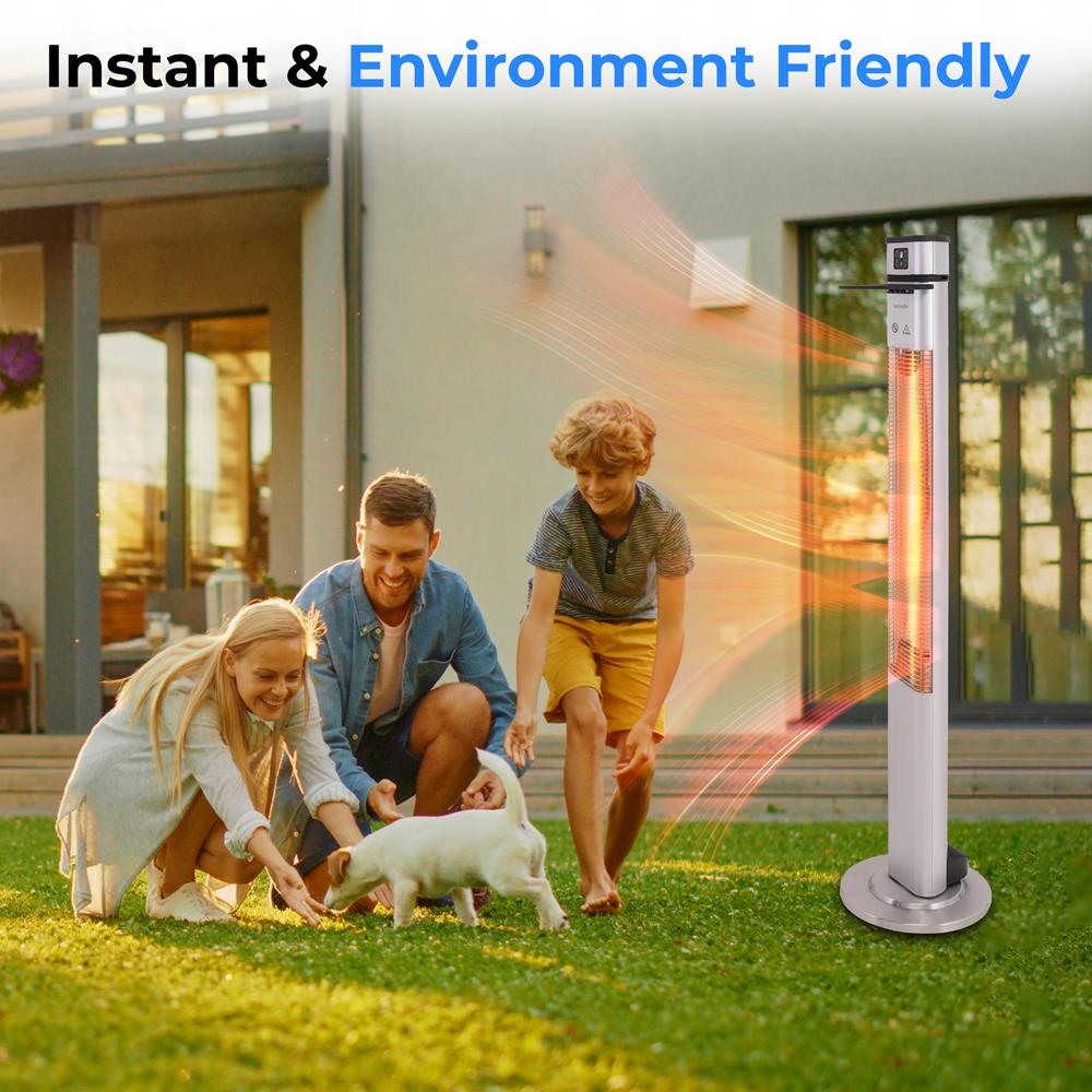 Infrared Patio Heater 1500W Remote Control Aluminum Alloy Indoor/Outdoor - Thumbnail 5