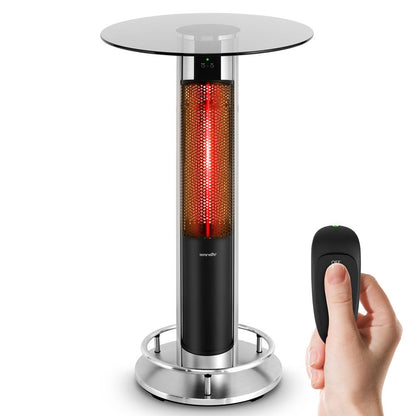 Infrared Patio Heater, Efficient Sun-like Heat, Carbon Fiber, Off Black – Pyle USA