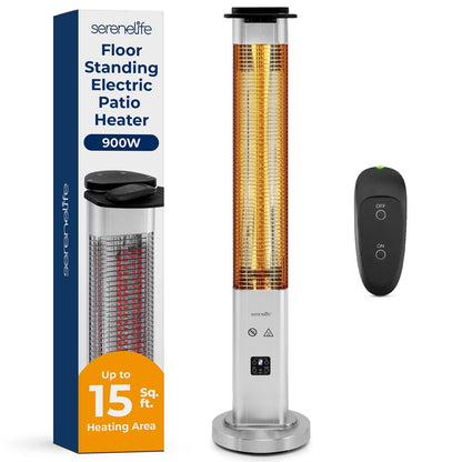 900W Outdoor Electric Patio Heater, Infrared Heat, Aluminum Reflector, Waterproof