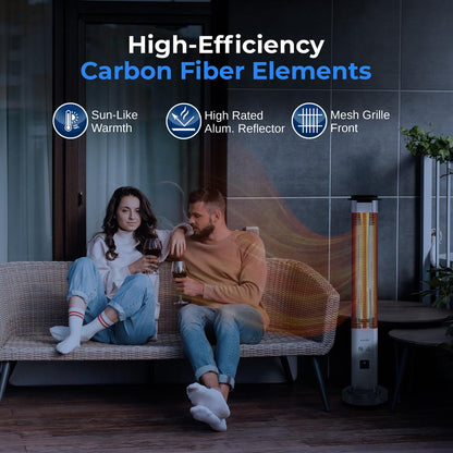 900W Outdoor Electric Patio Heater, Infrared Heat, Aluminum Reflector, Waterproof