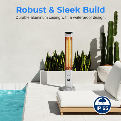 900W Outdoor Electric Patio Heater, Infrared Heat, Aluminum Reflector, Waterproof