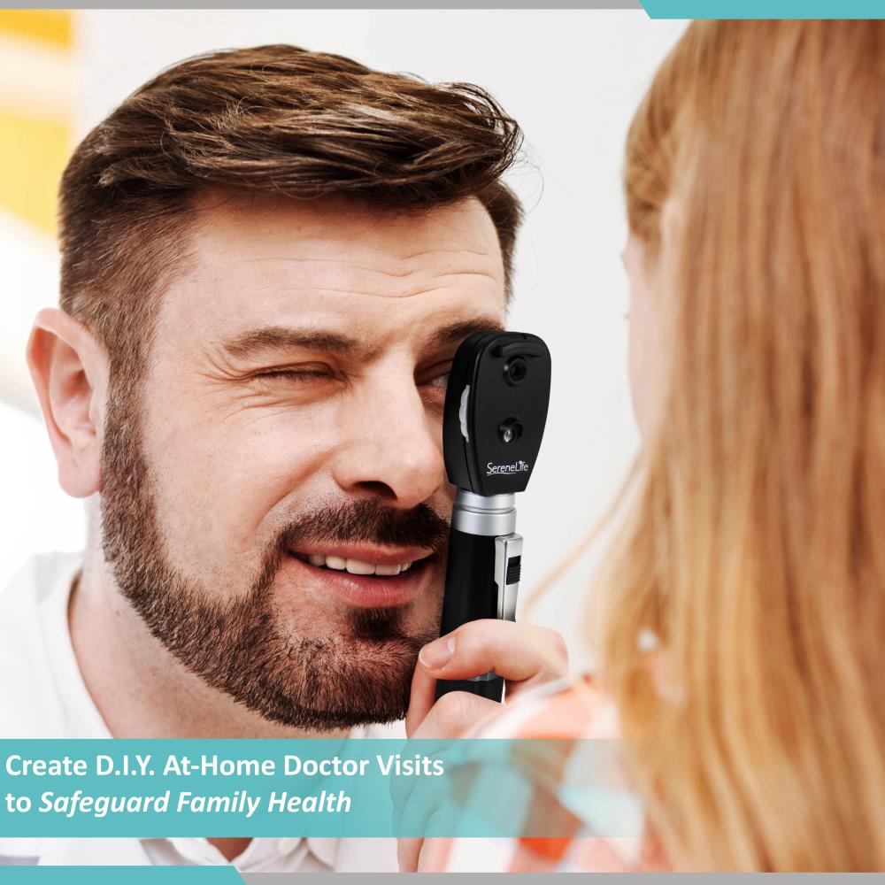 2-in-1 Ophthalmoscope & Otoscope Set, LED Light, Washable Tips