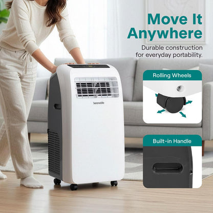 Portable Air Conditioner - Compact Home Ac Cooling Unit With Built-In Dehumidifier & Fan Modes, Includes Window Mount Kit (12,000 Btu)