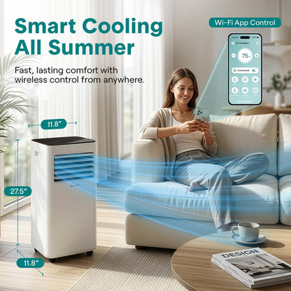 Portable Air Conditioner 10000 BTU Efficient Cooling Dehumidifier White