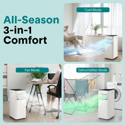 Portable Air Conditioner 10000 BTU Efficient Cooling Dehumidifier White