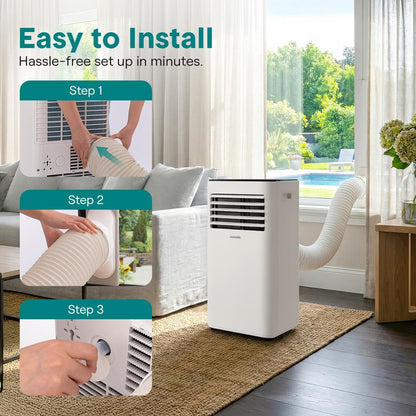Portable Air Conditioner 10000 BTU Efficient Cooling Dehumidifier White
