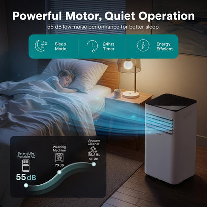 Portable Air Conditioner 10000 BTU Efficient Cooling Dehumidifier White