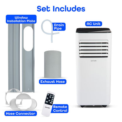 Portable Air Conditioner 8000 BTU Efficient Cooling White
