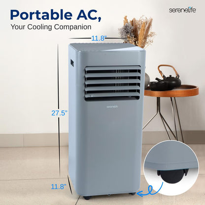Portable Air Conditioner 8000 BTU Efficient Cooling Gray with Remote