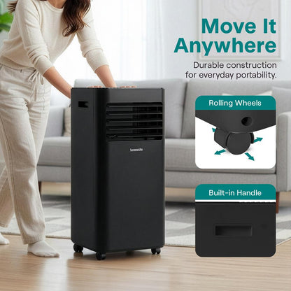 Portable Air Conditioner - 10000 Btu Cooling Capacity (Ashrae) Compact Home A/C Cooling Unit With Built-In Dehumidifier & Fan Modes, Includes Window Mount Kit (Black)