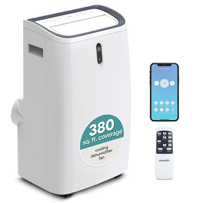 Portable Air Conditioner - 12000 Btu Cooling Capacity (Ashrae) Compact Home A/C Cooling Unit With Built-In Dehumidifier & Fan Modes, Includes Window Mount Kit (White)