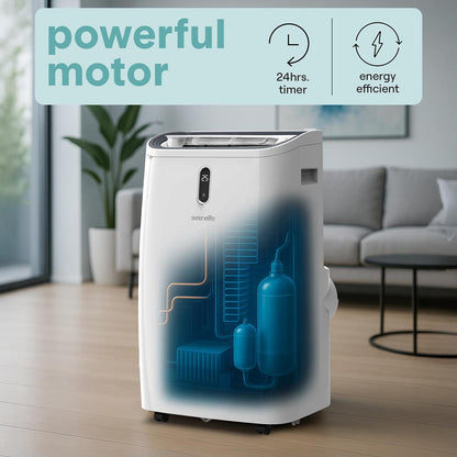 Portable Air Conditioner - 12000 Btu Cooling Capacity (Ashrae) Compact Home A/C Cooling Unit With Built-In Dehumidifier & Fan Modes, Includes Window Mount Kit (White)