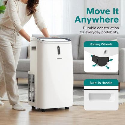 Portable Air Conditioner - 12000 Btu Cooling Capacity (Ashrae) Compact Home A/C Cooling Unit With Built-In Dehumidifier & Fan Modes, Includes Window Mount Kit (White)