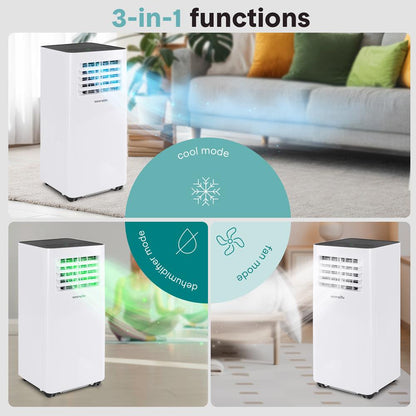 Portable Air Conditioner - Compact Home A/C Cooling Unit With Built-In Dehumidifier & Fan Modes, Includes Window Mount Kit (8,000 Btu)