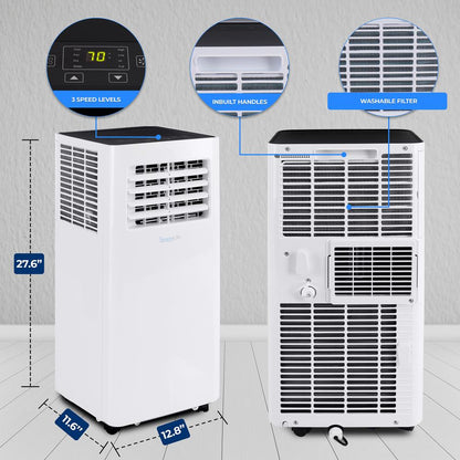 Portable Air Conditioner - Compact Home A/C Cooling Unit With Built-In Dehumidifier & Fan Modes, Includes Window Mount Kit (8,000 Btu)