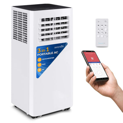 Portable Air Conditioner 8,000 BTU WiFi Dehumidifier, Remote, White
