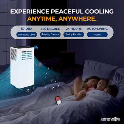 Portable Air Conditioner 8,000 BTU WiFi Dehumidifier, Remote, White