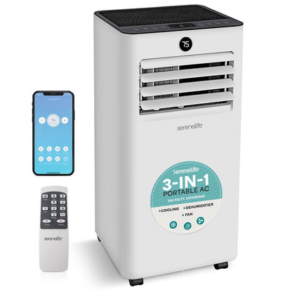Portable Air Conditioner 8000 BTU Efficient Cooling WiFi White