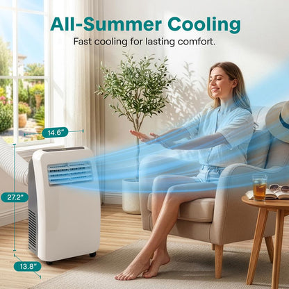 Portable Air Conditioner 8,000 BTU Efficient Cooling Remote Control