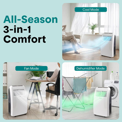 Portable Air Conditioner 8,000 BTU Efficient Cooling Remote Control