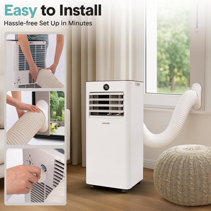 Portable Air Conditioner & Heater - 8000 Btu (Ashrae) Compact A/C Unit With Cooling, Heating, And Wi-Fi Function, Includes Window Mount Kit (White)