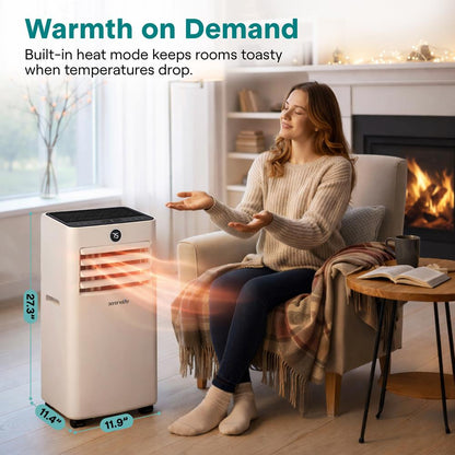 Portable AC & Heater 8000 BTU, WiFi, 300 Sq. Ft. Coverage, White