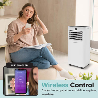 Portable AC & Heater 8000 BTU, WiFi, 300 Sq. Ft. Coverage, White