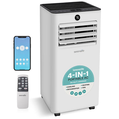 Portable AC & Heater 8000 BTU, WiFi, 300 Sq. Ft. Coverage, White