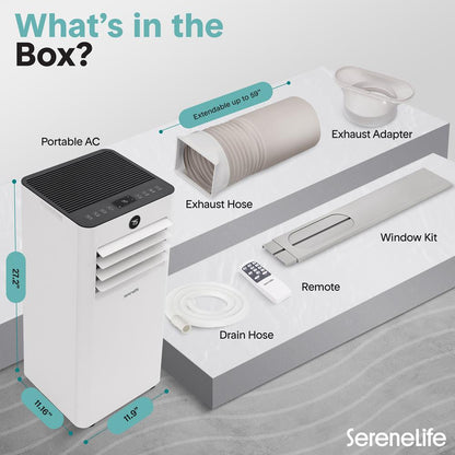 Portable AC & Heater 8000 BTU, WiFi, 300 Sq. Ft. Coverage, White