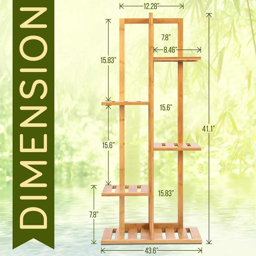 product image number 2 for SereneLife 5 Tier Bamboo Plant Rack
