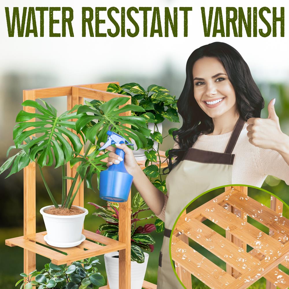 bamboo rack for plants 5 Tier Bamboo Plant Rack SLPLTRK72