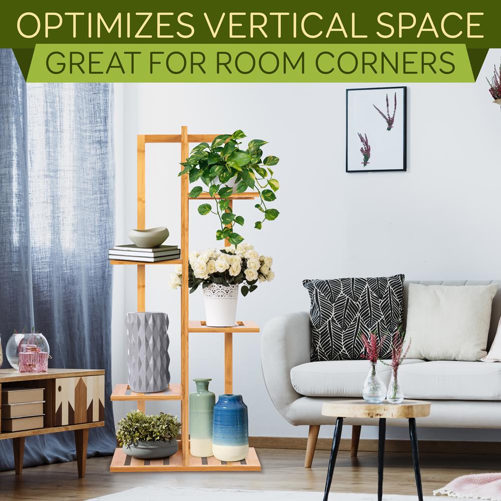 product image number 6 for SereneLife 5 Tier Bamboo Plant Rack