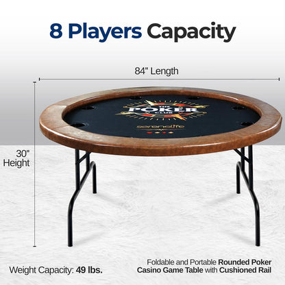 product image number 2 for SereneLife Rounded Poker/Casino Game Table