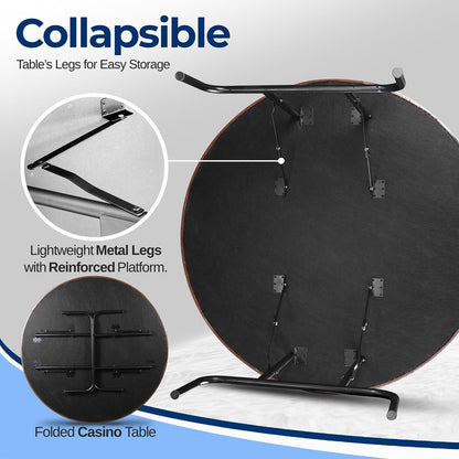 product image number 5 for SereneLife Rounded Poker/Casino Game Table