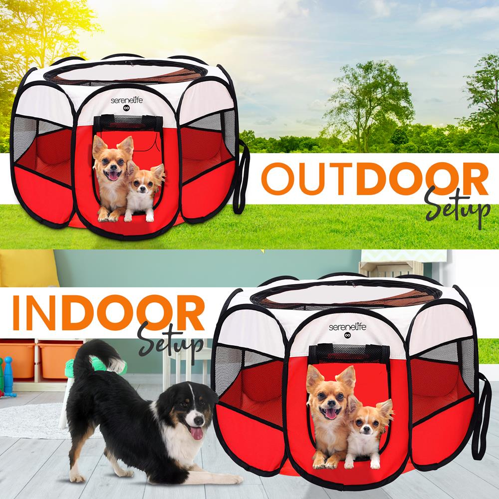 product image number 5 for SereneLife Foldable Pet Tent With Pet Bowl