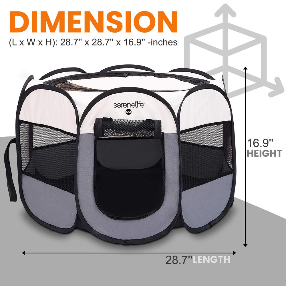 product image number 2 for SereneLife Foldable Pet Tent With Pet Bowl