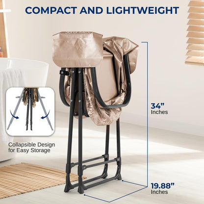 Foldable Dog Bath Tub, 360° Access, Marine Grade PVC, Beige