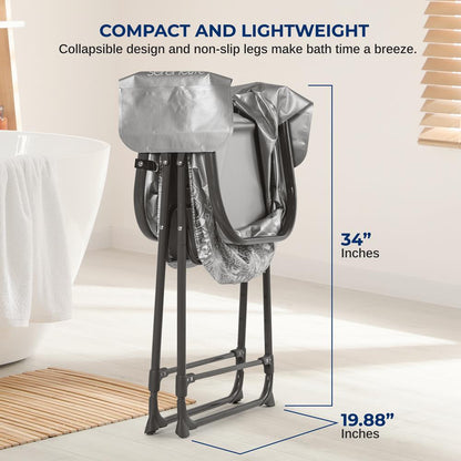 Portable Pet Bath Tub, Easy Clean, Marine Grade PVC, Gray