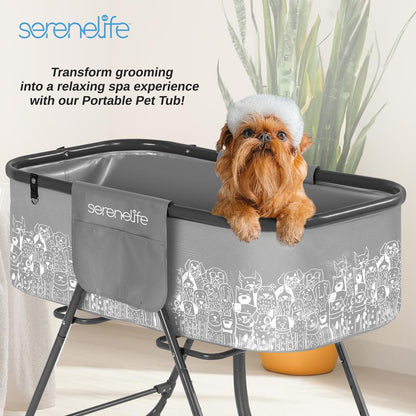 Portable Pet Bath Tub, Easy Clean, Marine Grade PVC, Gray