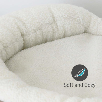 Electric Heated Pet Bed - Keeps Pets Warm - Soft Synthetic Wool