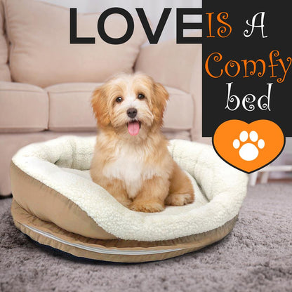 Electric Heated Pet Bed - Keeps Pets Warm - Soft Synthetic Wool