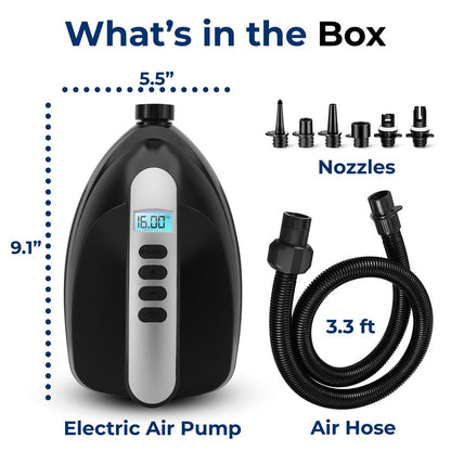 Inflatable Paddle Board Pump 20PSI High Pressure 12V DC Electric Air Pump