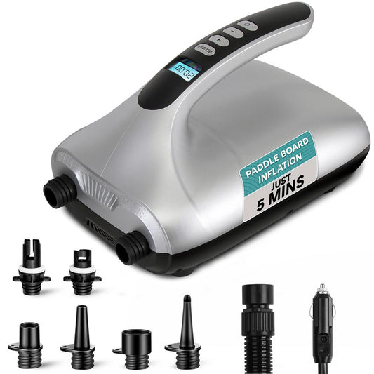 Electric Paddle Board Pump - Fast Inflation, 20 PSI, LCD Display