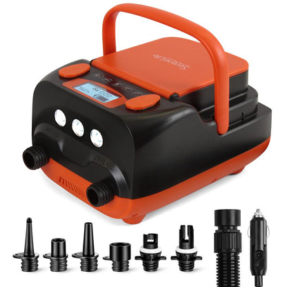 Electric Paddle Board Pump, Fast Inflation, Dual-Stage, Portable, LED Light