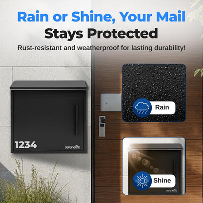 Outdoor Wall Mailbox Secure Lock Galvanized Steel Easy Install