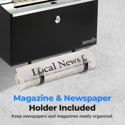 Outdoor Wall Mailbox with Lock, Galvanized Steel, Easy Install