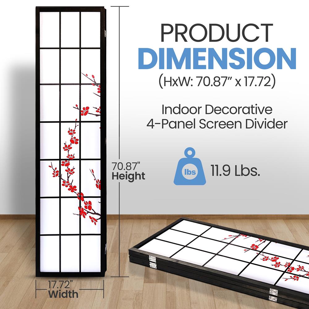 product image number 2 for SereneLife 4-Panel Room Divider