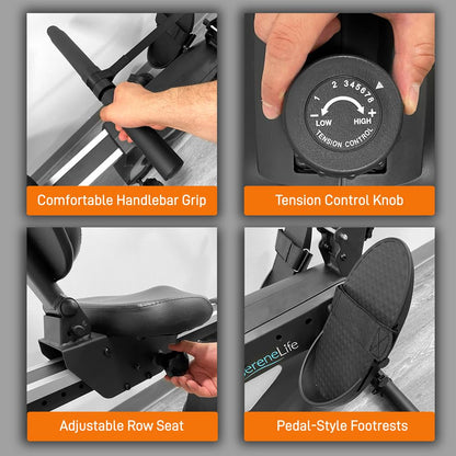 2-in-1 Rowing Machine & Bike - Weight Loss - 8 Magnetic Resistance Levels